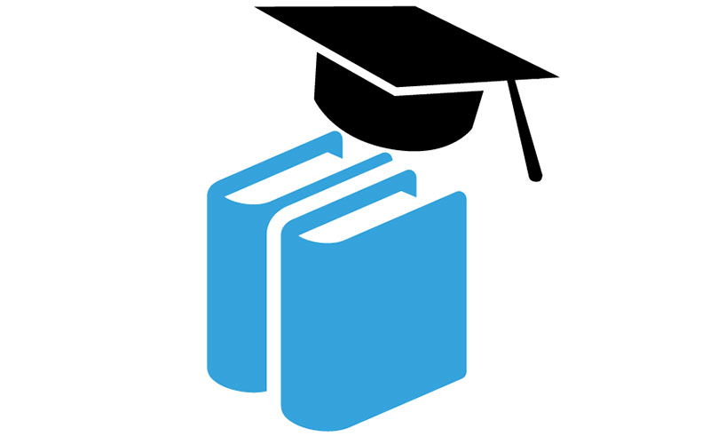 Books and mortarboard icon